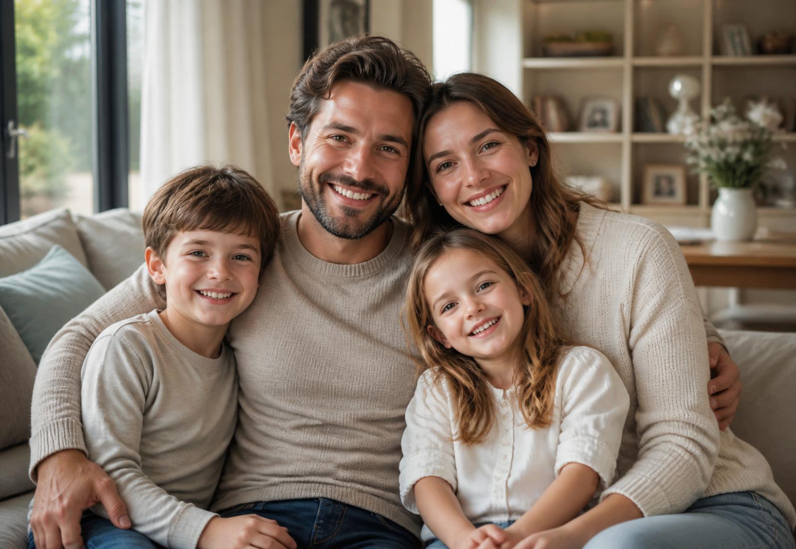 Famille heureuse ayant obtenu un prêt MONEXIA BANK